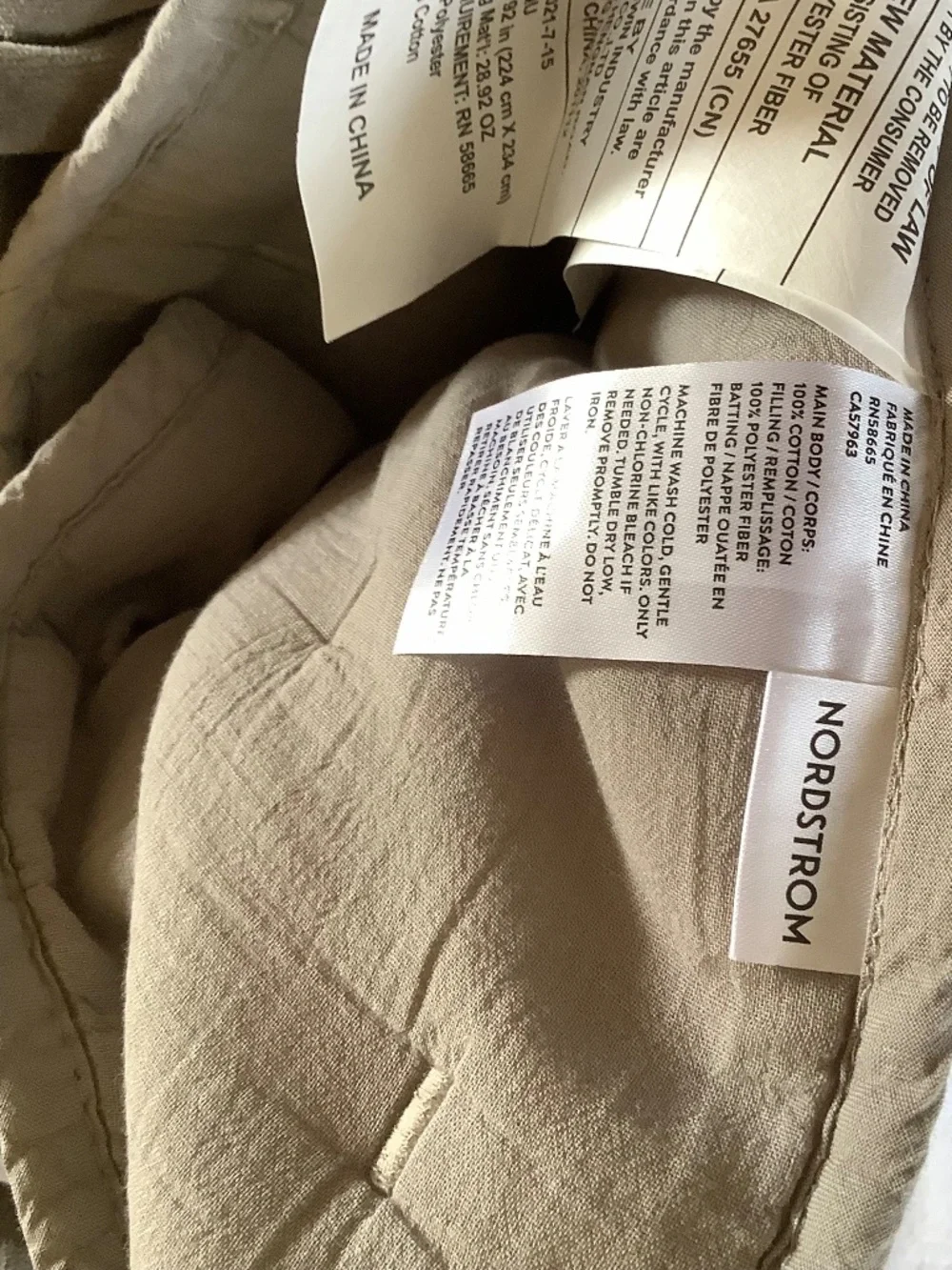 Nordstrom VELVET DREAM Queen Quilt Set Grey Nickel SZ Queen